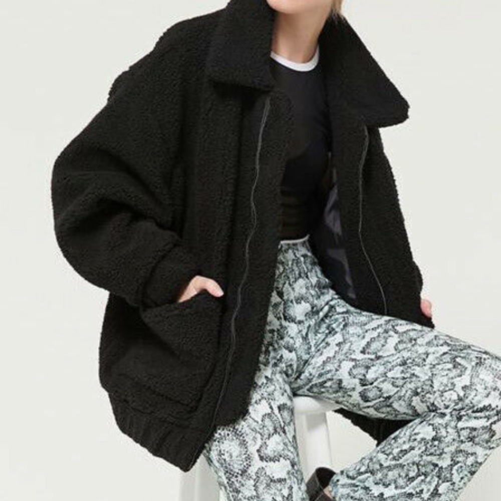 I.AM.GIA Black Teddy Coat Size Small